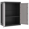 vidaXL Armoire de rangement d'ext&eacute;rieur gris et noir 65x37x85 cm PP