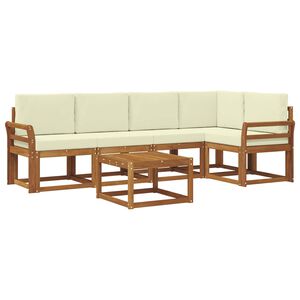 vidaXL Ensemble de canap&eacute;s d'ext&eacute;rieur 6 pcs Naturel et Cr&egrave;me