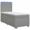 vidaXL Lit de box spring avec matelas et LED Gris clair 90 x 190 cm