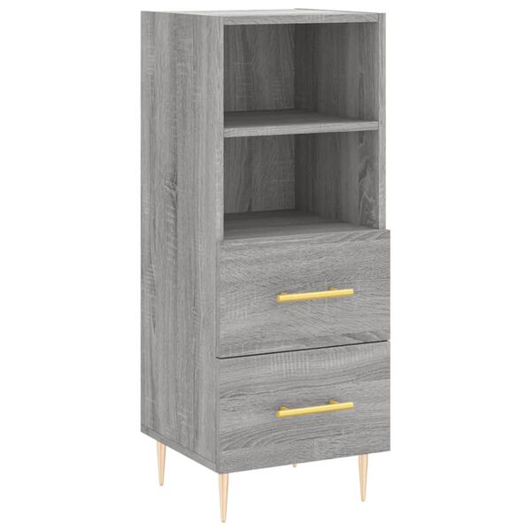 vidaXL Buffet Sonoma gris 34,5x34x90 cm Bois d'ing&eacute;nierie