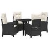 vidaXL Ensemble de salle &agrave; manger pour jardin 5 pc Noir polyrotin