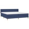vidaXL Sommier &agrave; lattes de lit avec matelas Bleu 200x200 cm Tissu