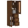 vidaXL Buffet haut Ch&ecirc;ne marron 69,5x34x180 cm Bois d'ing&eacute;nierie