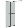 vidaXL Écran de douche 80x195 cm Verre trempé foncé
