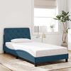 vidaXL Cadre de lit sans matelas bleu 100x200 cm velours