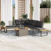 vidaXL Salon de jardin avec coussins 5 pcs gris résine tressée acacia