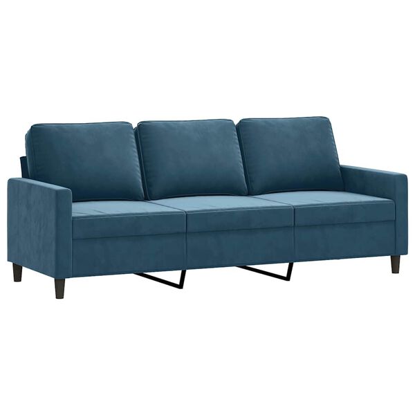 vidaXL Canap&eacute; &agrave; 3 places Bleu 180 cm Velours