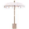 vidaXL Parasol balinais avec base Cr&egrave;me 185 x 185 x 260 cm