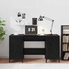 vidaXL Bureau avec porte Ch&ecirc;ne noir 140 x 50 x 75 cm Bois d'ing&eacute;nierie