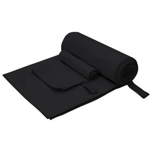 vidaXL Set de serviettes de sport 2 pcs Noir tissu