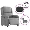 vidaXL Fauteuil inclinable &eacute;lectrique Gris clair Tissu