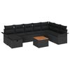 vidaXL Ensemble de canap&eacute; de jardin 9 pc Noir Poly rotin