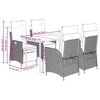 vidaXL Ensemble &agrave; manger de jardin 5 pcs et coussins marron poly rotin