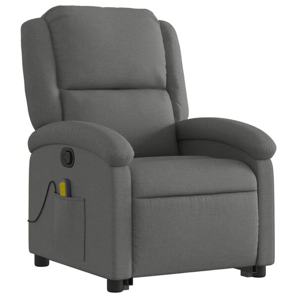 vidaXL Fauteuil de massage inclinable Gris fonc&eacute; Tissu