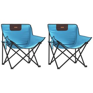 vidaXL Chaise de camping avec poche pliable lot de 2 bleu vif