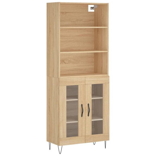 vidaXL Buffet haut Ch&ecirc;ne sonoma 69,5x34x180 cm Bois d'ing&eacute;nierie