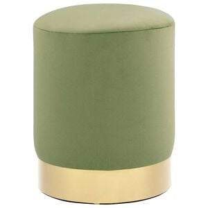 vidaXL Tabouret Vert moutarde et dor&eacute; Velours 28 x 36 cm