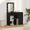 vidaXL Table de Toilette 2 pcs Noir 50 x 41 x 135 cm Bois d'ing&eacute;nierie
