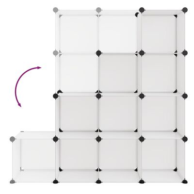 vidaXL Cubes de rangement 12 pcs Transparent PP