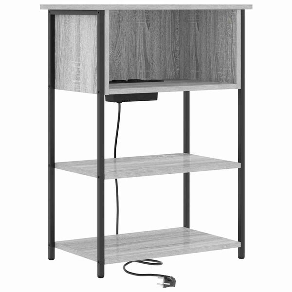 vidaXL Cabinet de chevet Gris Sonoma 55 x 31 x 76 cm Bois d'ing&eacute;nierie
