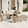 vidaXL Salon de jardin avec coussins 9 pcs beige r&eacute;sine tress&eacute;e