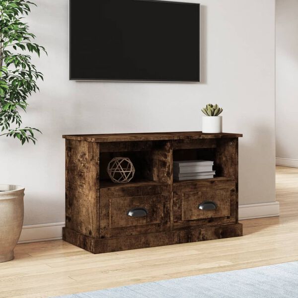 vidaXL Meuble TV ch&ecirc;ne fum&eacute; 80x35x50 cm bois d'ing&eacute;nierie