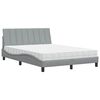 vidaXL Lit avec matelas Hanko gris clair 120x200 cm tissu