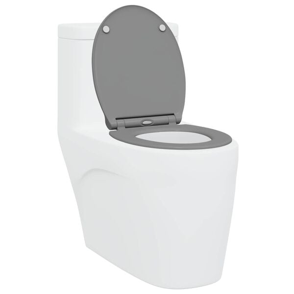 vidaXL Si&egrave;ge de toilette Gris 47 x 37,5 x 3,8 cm Duroplast
