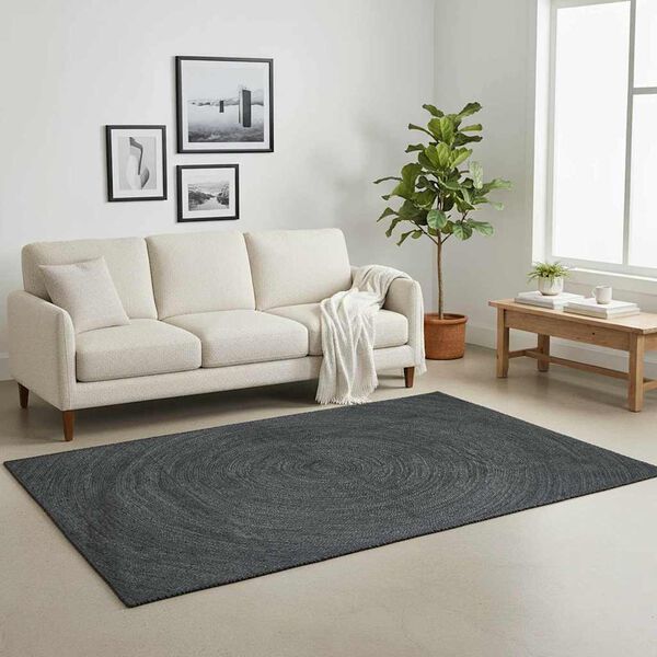 vidaXL Tapis de surface Carr&eacute; Gris fonc&eacute; 120 x 120 cm Jute