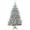 vidaXL Sapin de No&euml;l artificiel Vert et blanc 210 cm PVC et m&eacute;tal