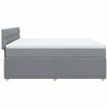 vidaXL Sommier &agrave; lattes de lit avec matelas Gris clair 180x200cm Tissu