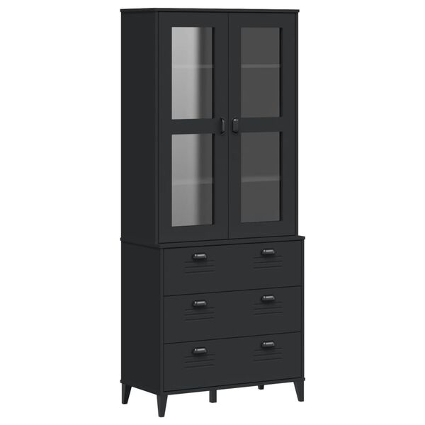 vidaXL Buffet VIKEN noir 80x40x190 cm bois massif de pin
