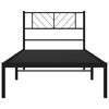 vidaXL Cadre de lit m&eacute;tal sans matelas avec t&ecirc;te de lit noir 90x200 cm