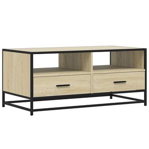vidaXL Table basse ch&ecirc;ne sonoma 100x50x45cm bois d'ing&eacute;nierie et m&eacute;tal
