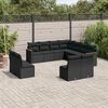 vidaXL Salon de jardin 11 pcs avec coussins noir r&eacute;sine tress&eacute;e