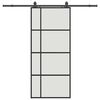 vidaXL Porte coulissante kit de quincaillerie noir 90x205 cm verre ESG