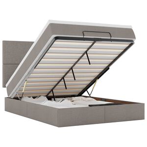VidaXL Cadre de lit ottoman avec matelas taupe 140x190 cm tissu