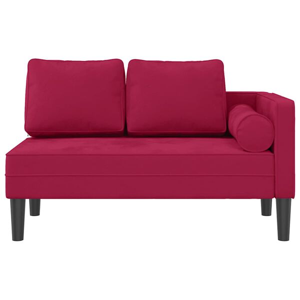 vidaXL Chaise longue avec coussins rouge bordeaux velours