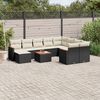 vidaXL Salon de jardin 11 pcs avec coussins noir r&eacute;sine tress&eacute;e