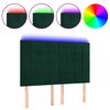 vidaXL T&ecirc;te de lit &agrave; LED Vert fonc&eacute; 144x5x118/128 cm Velours