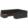 vidaXL Salon de jardin 11 pcs avec coussins noir r&eacute;sine tress&eacute;e