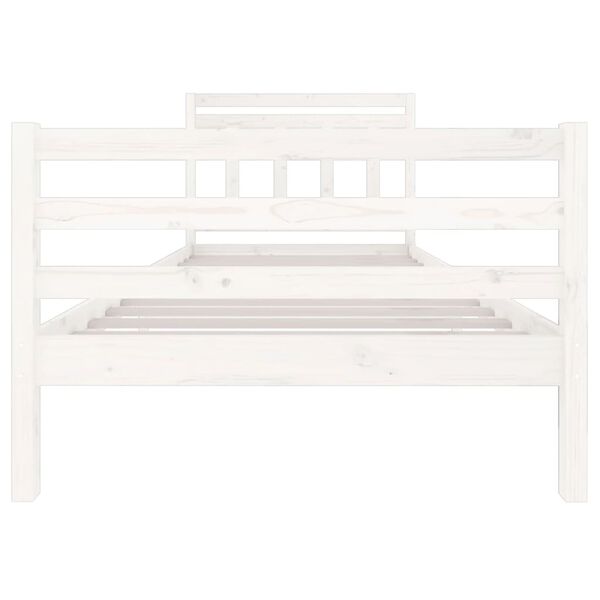 vidaXL Cadre de lit sans matelas blanc bois massif 100x200 cm