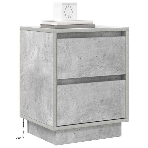 vidaXL Cabinet de chevet avec tiroir Gris b&eacute;ton 39 x 34,5 x 50 cm