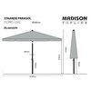 Madison Parasol de jardin Flores Luxe 300 cm rond gris