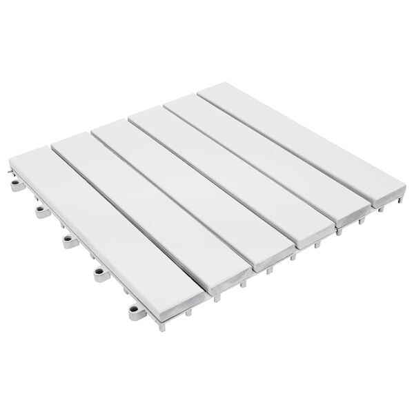 vidaXL Carreaux de terrasse 10 pcs Blanc 30x30 cm Bois d'acacia solide
