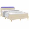 vidaXL Lit &agrave; ressort LED avec matelas Cr&egrave;me 160 x 200 cm tissu