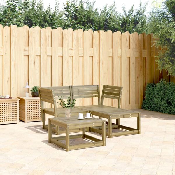 vidaXL Salon de jardin 3 pcs bois de pin impr&eacute;gn&eacute;