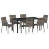 vidaXL Ensemble de salle &agrave; manger pour jardin 7 pcs Gris polyrotin