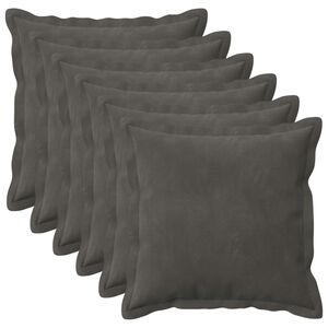 vidaXL Housse de coussin 6 pcs HOUTEN Gris fonc&eacute; 30 x 30 cm Velours