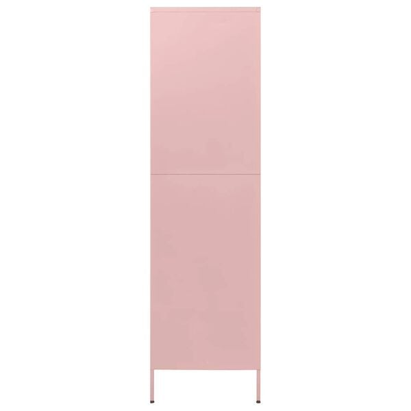 vidaXL Garde-robe Rose 90x50x180 cm Acier